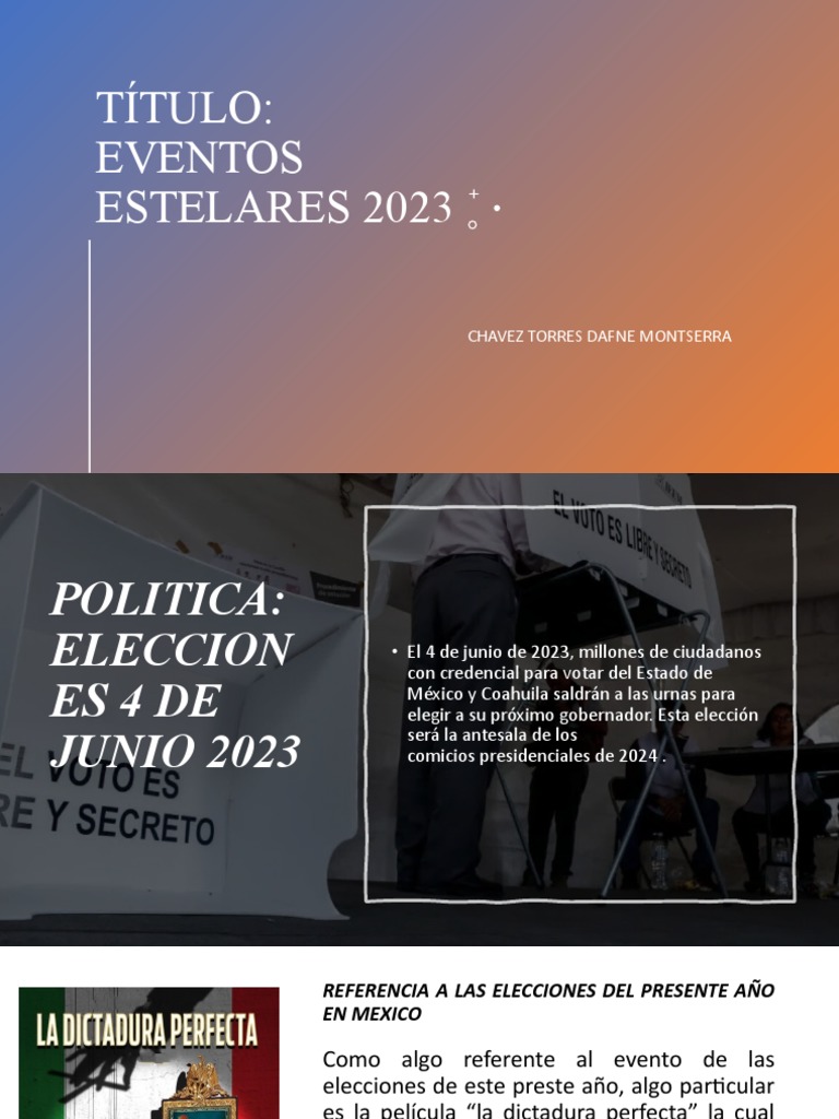 Elecciones y Eventos Clave 2023 | PDF