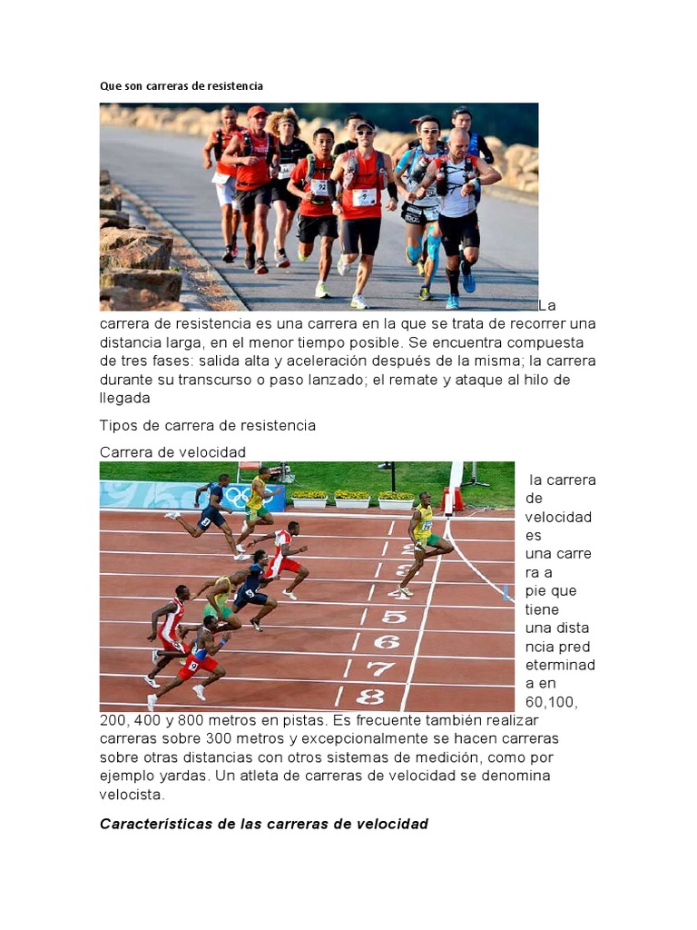 Que Son Carreras de Resistencia | PDF | Deporte del atletismo | Corriendo