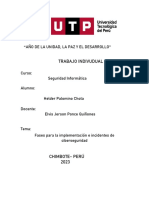 Fases para La Implementación e Incidentes de Ciberseguridad