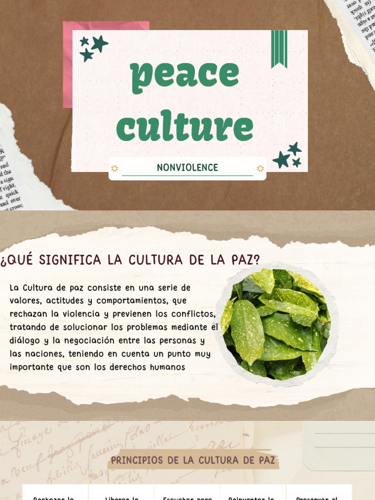 Cultura de Paz: Valores y Principios | PDF | Paz | Violencia