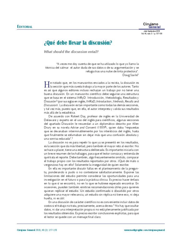 Claves para una buena discusión científica | PDF