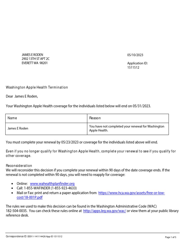 Washington Apple Health Termination Notice PDF 05102023 PDF
