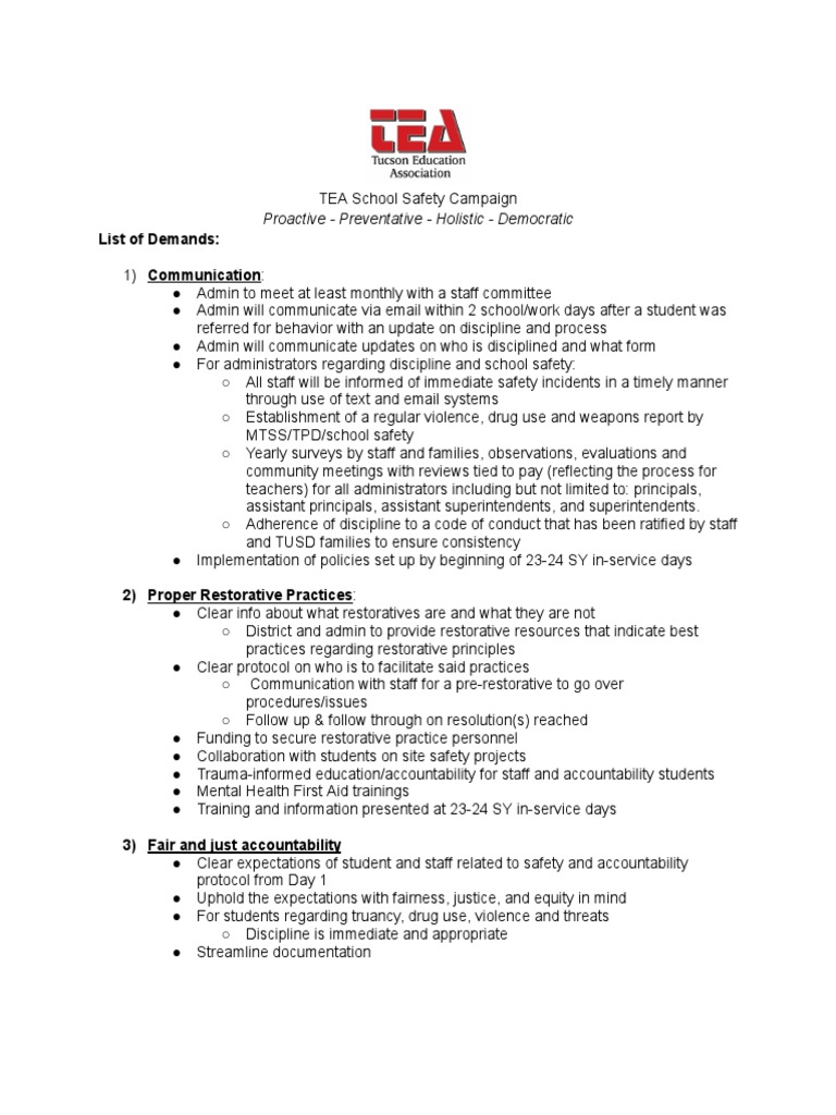 TEA School Safety Campaign PDF