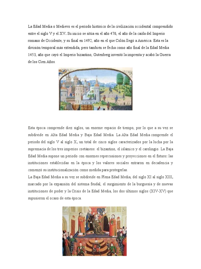 Historia y Filosofía de la Edad Media | PDF | Edades medias | imperio ...