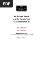 BT Civil Litigation Mock Paper 2 - September 2021