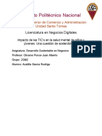 Impacto de Las TIC's en La Salud Mental de Niños y Jóvenes. Una Cuestión de Sostenibilidad.