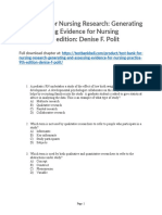 Test Bank For Nursing Research Generating and Assessing Evidence For Nursing Practice 9th Edition Denise F Polit