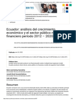 Ecuador - Análisis Del Crecimiento Económico y El Sector Público No Financiero Período 2012 - 2020 - Espí - Ritu Emprendedor TES