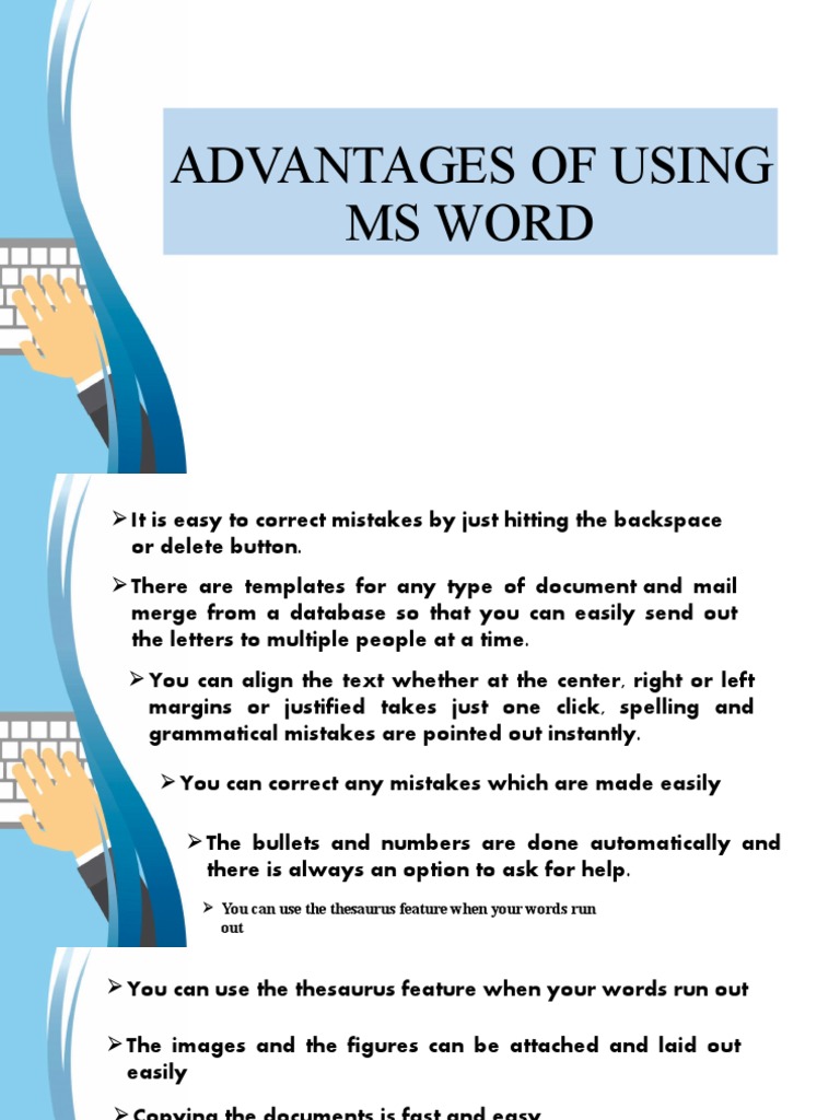 Advantage and Disadvantage of MS Word PDF