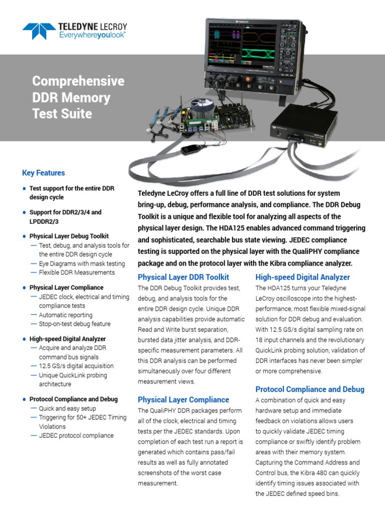DDR Test Solutions and Compliance Tools | PDF | Debugging | Computer ...