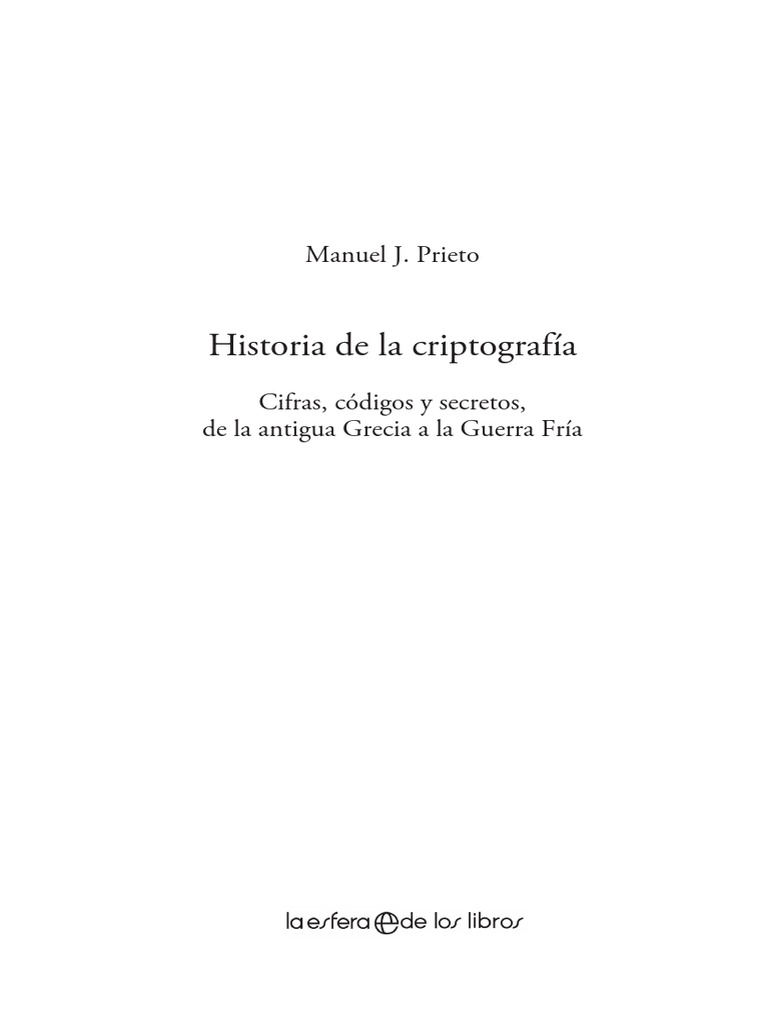 Primeras Paginas Primeras Paginas Historia De La Criptografia Es Pdf