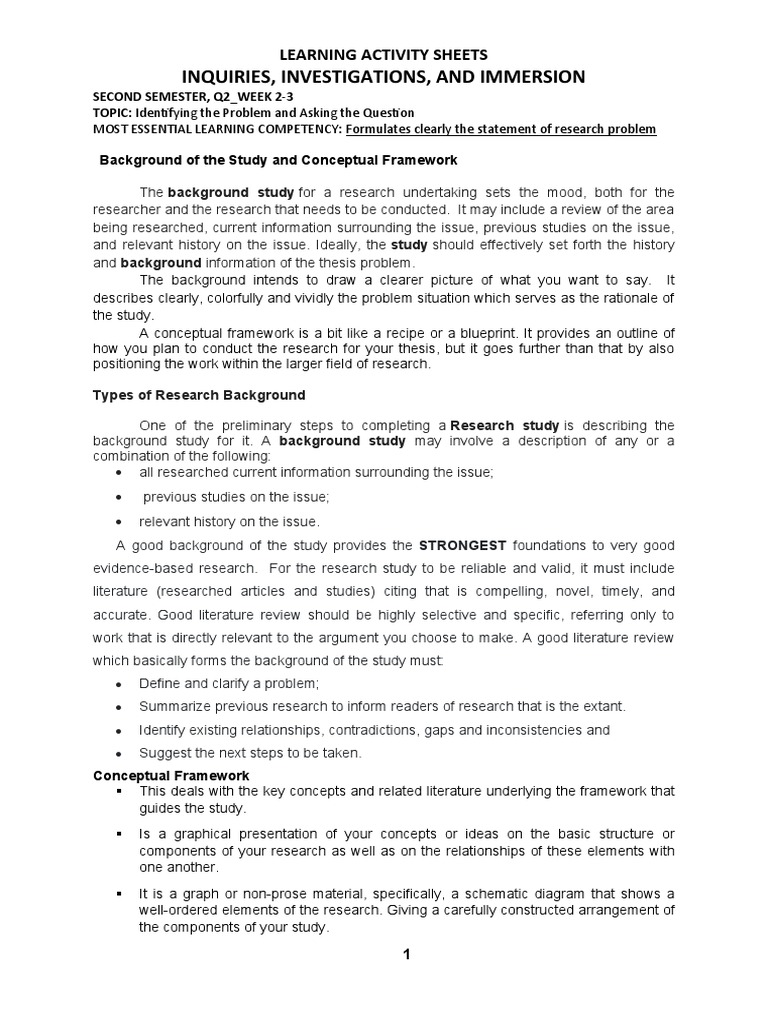 Research Background and Framework Guide | PDF