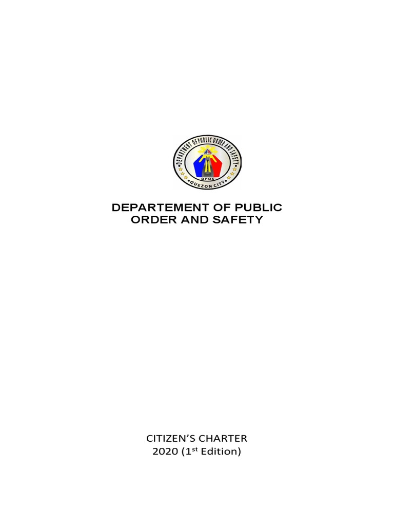 Citizen's Charter for Public Safety | PDF | Business
