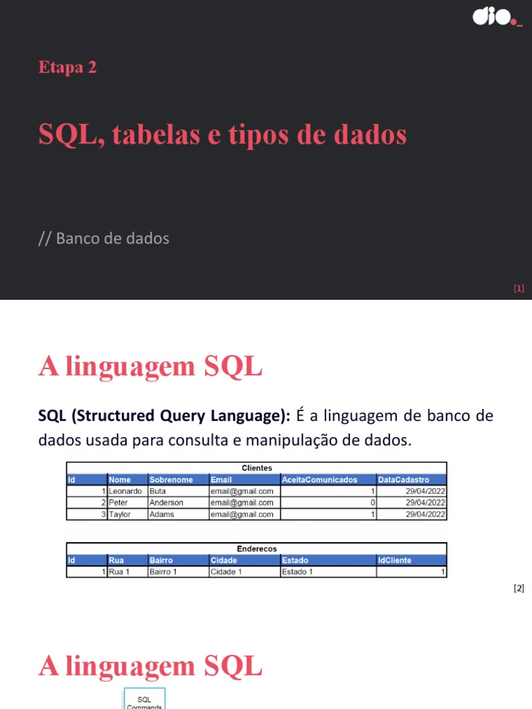 Etapa 2 - SQL, tabelas e tipos de dados | PDF