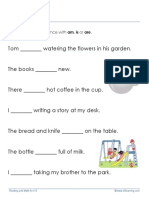 Grade 1 Worksheet in English Am Is Are