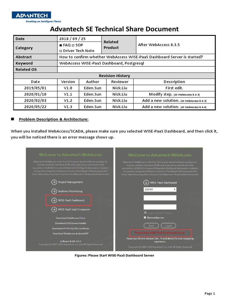 Se Tne Webaccess Scada How To Confirm Whether Webaccess Wise Paas