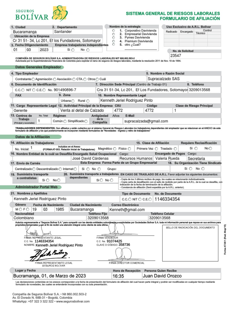 Arl Seguros Bolivar - Supracalzado | PDF