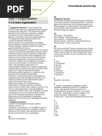 Unit 1 Organisation: Coursebook Answer Key