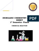 Inorganic Chemistry Activity Sheet 1 Semester-Finals: Chemical Reaction