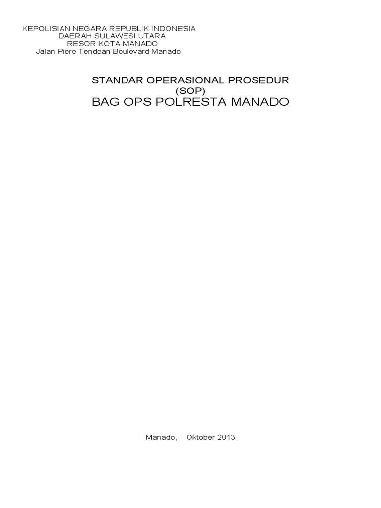 SOP Bag Ops Resta Manado | PDF