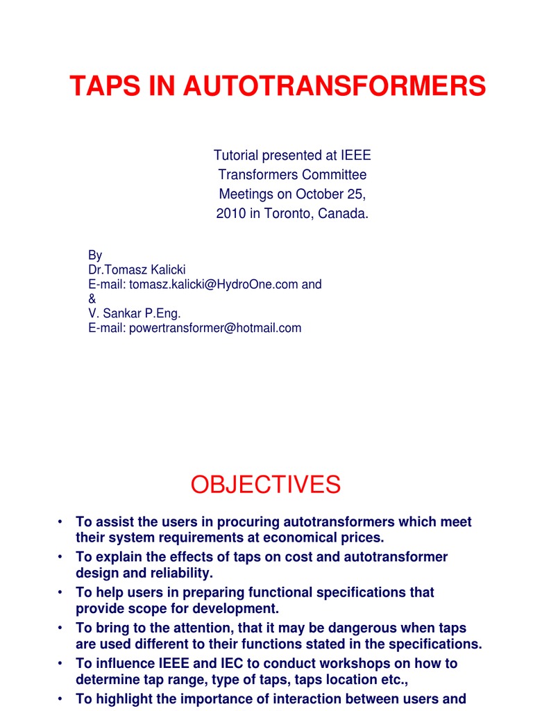 Autotransformer Tap Types and Effects | PDF | Electrical Engineering ...