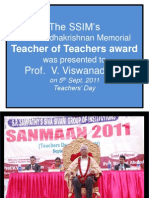 Felicitations To Prof. V. Viswanadham