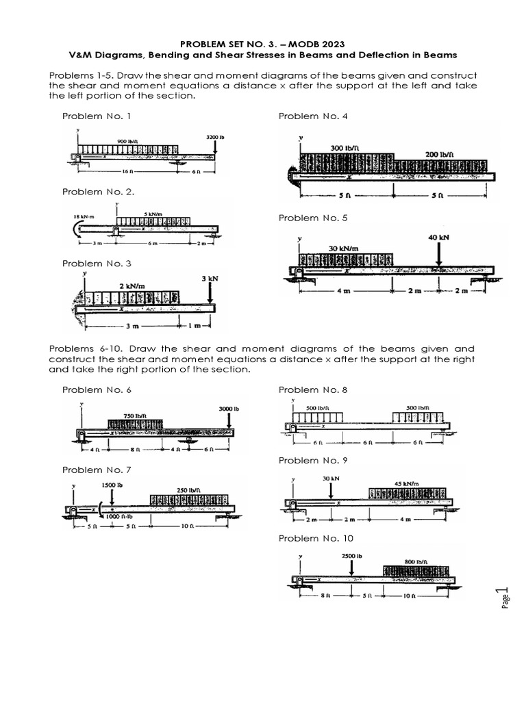 Engineering Beam Analysis Tasks | PDF | Beam (Structure) | Bending