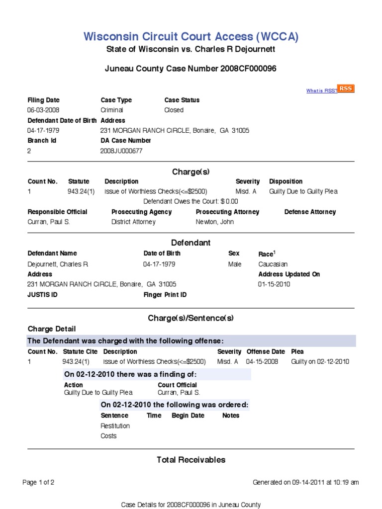 Wisconsin Criminal Case 2008CF000096