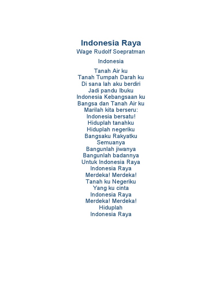 Indonesia Raya | PDF | Memasak, Makanan, & Anggur | Seni & Disiplin Bahasa