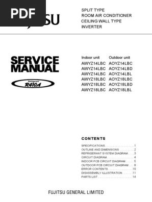 Fujitsu Nocria AWYZ Service Manual | PDF | Air Conditioning | Watt