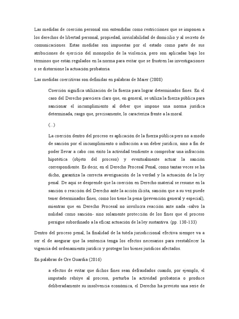 Medidas de Coerción Personal en Derecho | PDF