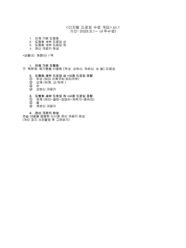 디지털 드로잉 수업 개요 | PDF