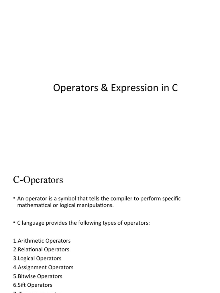 C Operator | PDF