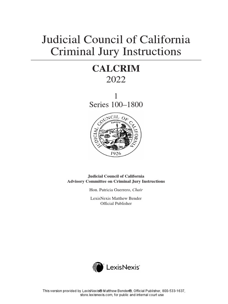 Calcrim 2022 edition pdf