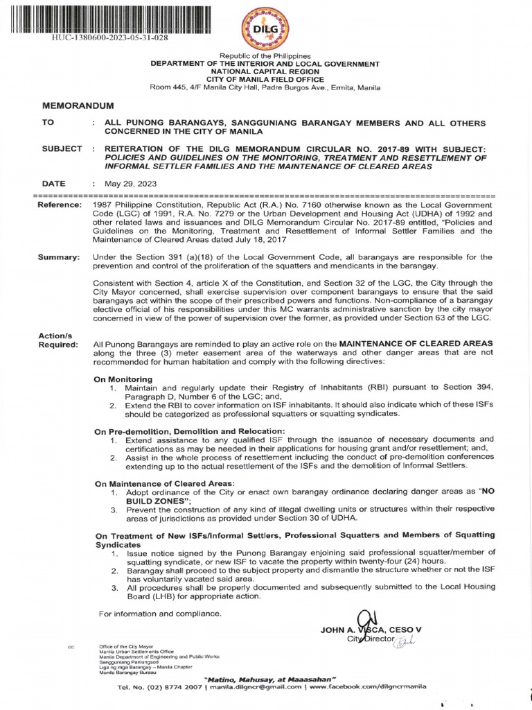 Guidelines for Informal Settler Relocation | PDF