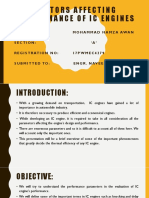 Factors Influencing Performance of IC Engines