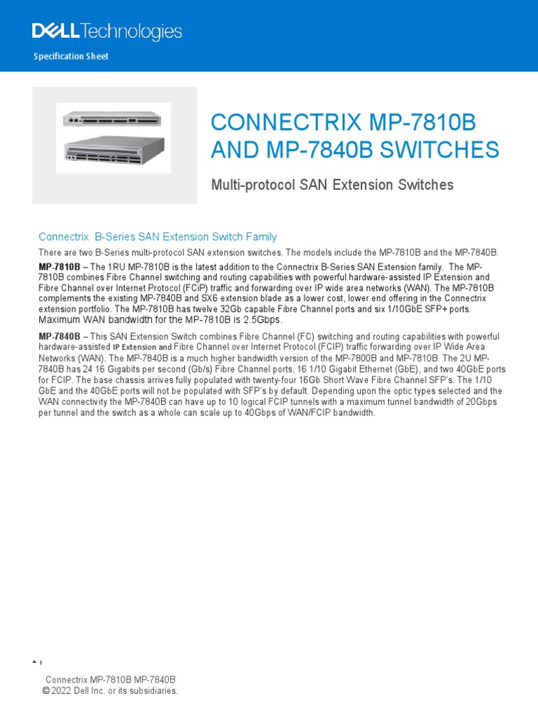 Connectrix MP-7810B & MP-7840B Overview | PDF | Network Switch ...
