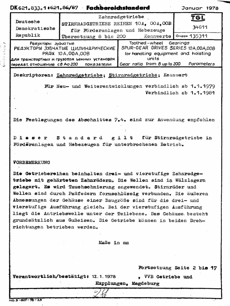 TGL 34611 01-1978 | PDF