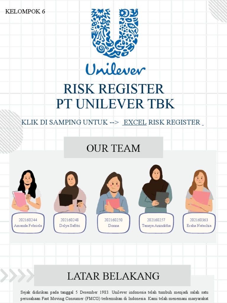 Risk Register - PT Unilever | PDF