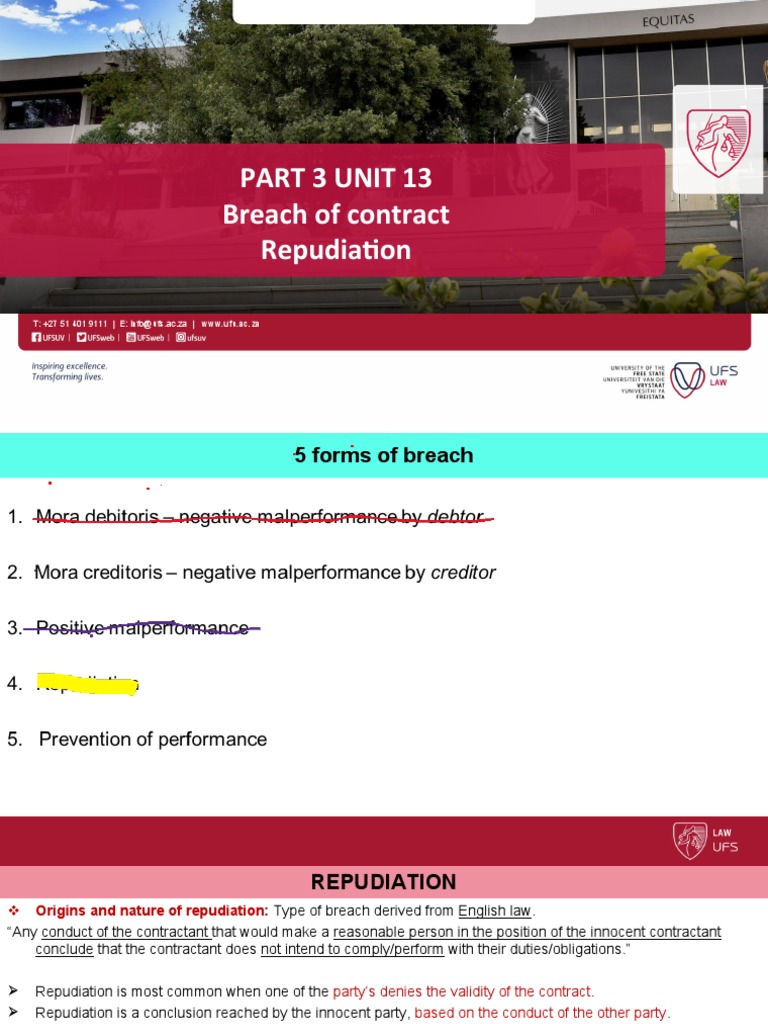 Contract Law - Part 3 Unit 13 Lecture 17 | PDF | Social Science | Law