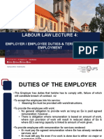Lecture 4 - Employer & Employee Duties + Termination