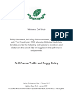 Golf Course Traffic and Buggy Policy