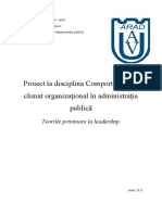 Proiect La Disciplina Comportament Şi Climat Organizaţional În Administraţia Publică