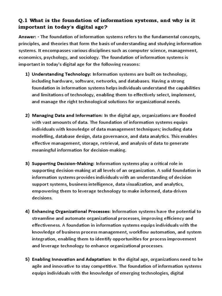 Important Questions For Mba | PDF | Information System | Information