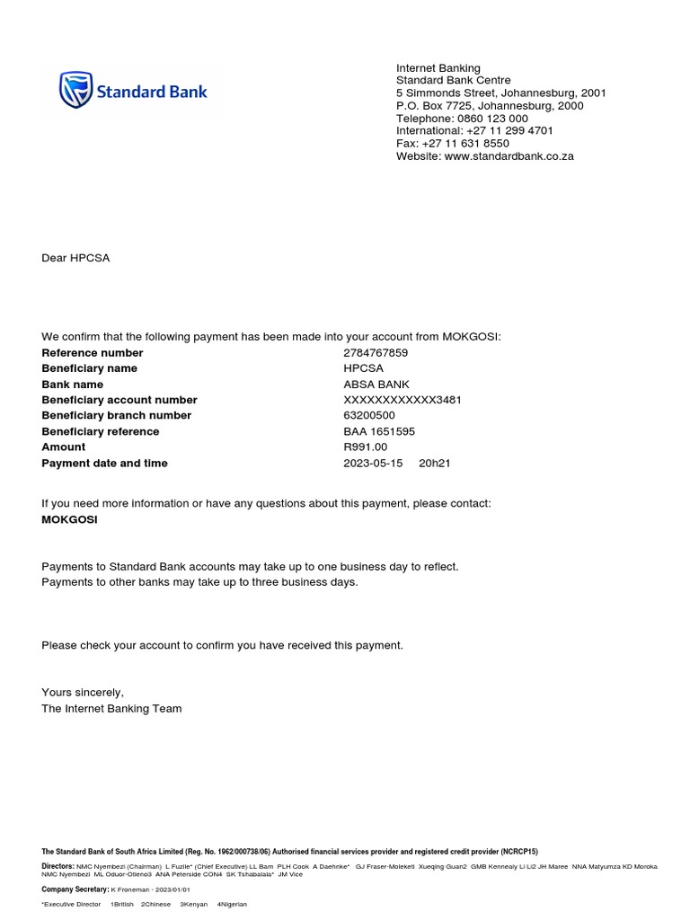 Proof of Payment | PDF | Money | Banks