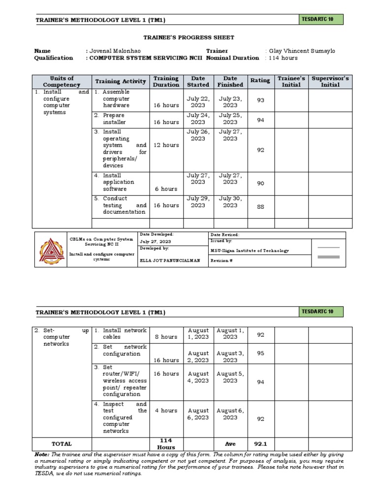 Computer System Servicing Progress Report | PDF | Electronics ...
