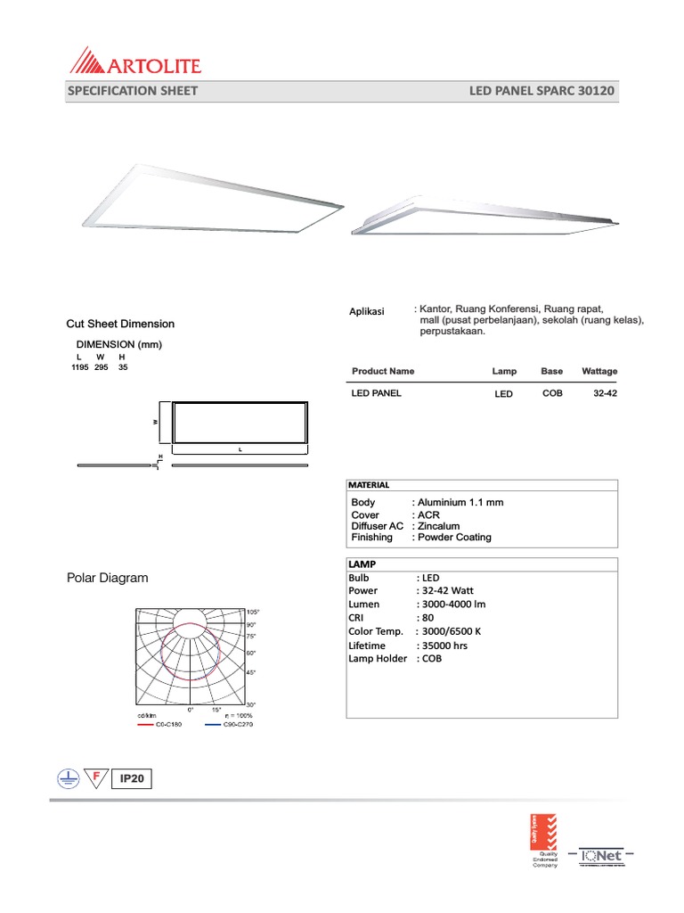 LEDPANELSPARC30120 PDF
