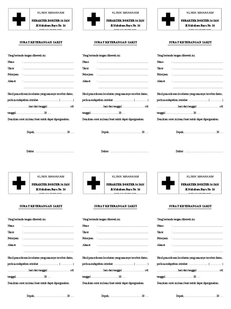 Surat Keterangan Sakit Contoh Proposal Penawaran Word.