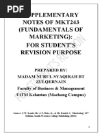 New Supplementary Notes of Mkt243 Chapter 1