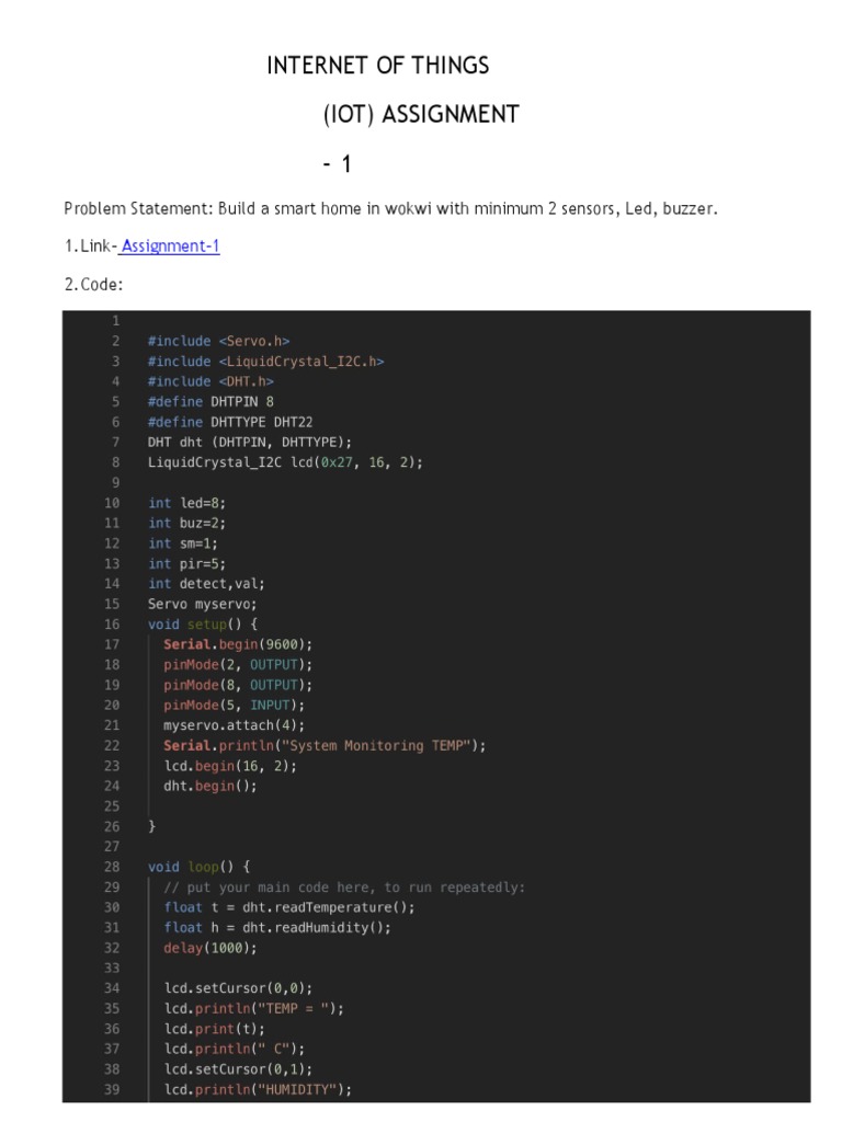 IoT Smart Home Project Guide | PDF